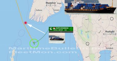 O navă a pierdut 17 containere, în Marea Andaman