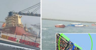 O navă a pierdut mai multe containere în timpul operațiunii de încărcare