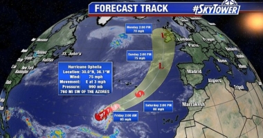 Stire din Actualitate : URAGANUL OPHELIA lovește Europa. Care sunt zonele vizate