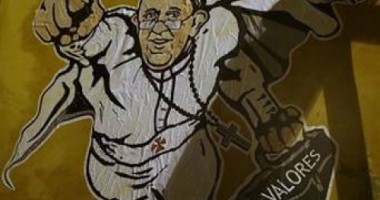 Stire din Actualitate : Vaticanul a trimis pe Twitter un desen cu Papa Francisc pe post de Superman