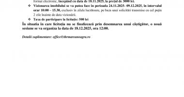 ANUNȚ DE LICITAȚIE PUBLICĂ - 2