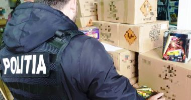 Stire din Eveniment : Percheziții în Năvodari. Au fost confiscate aproape o tonă de articole pirotehnice