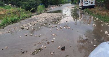 PLOAIA TORENȚIALĂ A FĂCUT PRĂPĂD. Drumuri județene blocate ore în șir - 3