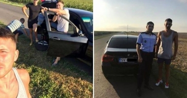 Salvat de polițist, după ce și-a rupt o roată în drum spre mare