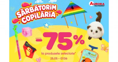 Stire din Actualitate : Copilăria se sărbătorește la Aurora Multimarket – cu reduceri de până la -75%!