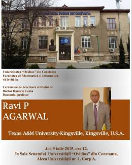 Stire din Cultură-Educație : Profesor american, Doctor Honoris Causa la Universitatea "Ovidius"