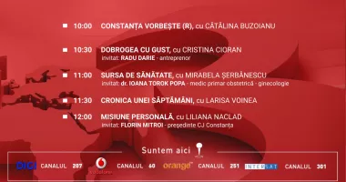Stire din Actualitate : Programul zilei de sâmbătă, 14 februarie, de la Antena 3 Constanța