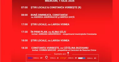 Programul zilei de miercuri, 1 iulie, de la Antena 3 Constanța