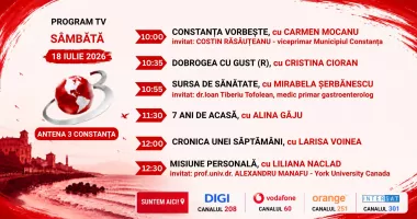 Programul zilei de sâmbătă, 18 iulie, de la Antena 3 Constanța