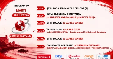 Programul zilei de marți, 28 iulie, de la Antena 3 Constanța