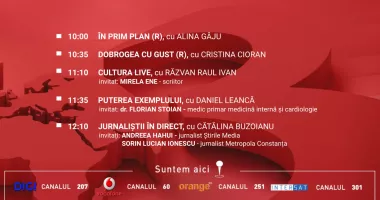 Stire din Actualitate : Programul zilei de duminică, 5 aprilie, de la Antena 3 Constanța