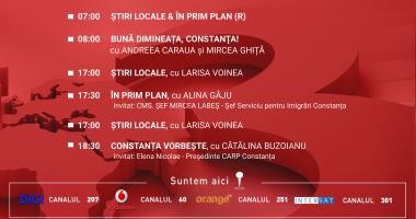 Stire din Actualitate : Programul zilei de miercuri, 10 decembrie, de la Antena 3 Constanța