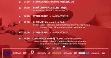 Stire din Actualitate : Programul zilei de vineri, 27 martie, de la Antena 3 Constanța