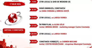 Programul zilei de vineri, 17 iulie, de la Antena 3 Constanța