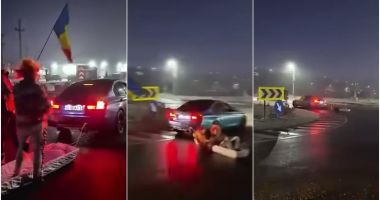 Stire din Eveniment : Provocările de pe TikTok i-au şocat chiar şi pe poliţişti! Un șofer se învârte cu mașina de care e legat un sicriu în care erau doi tineri