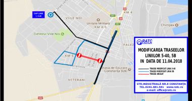 Stire din Social : Atenție, constănțeni! Autobuzele RATC 5 - 40 au traseul deviat, astăzi