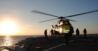Primul zbor al elicopterului de pe fregata "Regele Ferdinand" deasupra Mării Mediterane - 2
