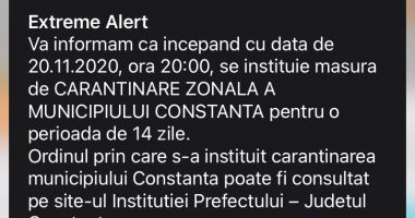 RO-ALERT. Mesaj de la ISU pentru constănţeni, privind carantinarea municipiului