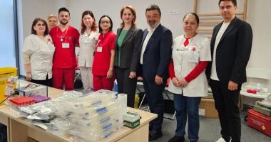 Stire din Sport : Jucătorii echipei de rugby CS Dinamo au donat sânge în cadrul unei campanii umanitare