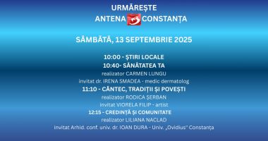 Programul zilei de sâmbătă, 13 septembrie, la Antena 3 Constanța