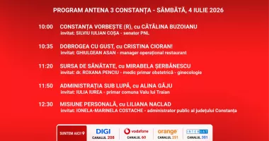 Programul zilei de sâmbătă, 4 iulie, de la Anteana 3 Constanța