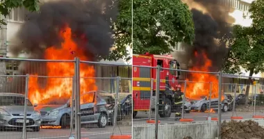 „Coboară acum!” Reacția instructorului le-a salvat viața după ce mașina a luat foc
