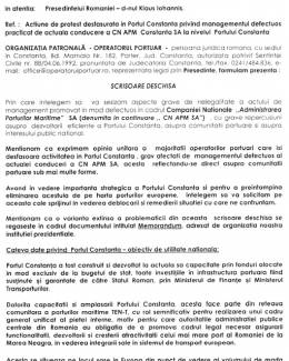 Patronatul din portul Constanța îi scrie președintelui Iohannis - 2