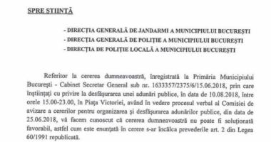 Primăria Capitalei NU A APROBAT PROTESTUL DIASPOREI din 10 august - 2