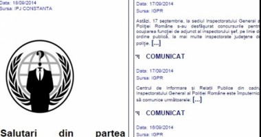 Stire din Eveniment : Site-ul Poliției a fost spart de hackerii Anonymous