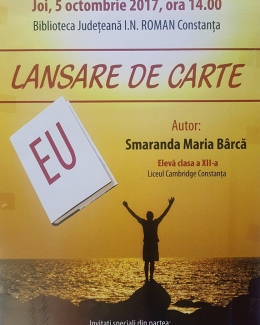 Eleva Smaranda Bîrcă lansează primul volum de poezii - "Eu" - 3