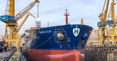 SNC a lansat la apă tancul de produse petroliere și chimice "Histria Atlas" - 5