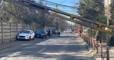 Stâlp rupt și prăbușit, pe aleea Murelor din Constanța - 1