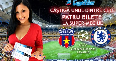 Stire din Sport : SUPER-CONCURS! Câștigă unul dintre cele PATRU BILETE la meciul STEAUA - CHELSEA!