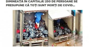 Avertizare: Știre falsă despre un TIR plin cu morți de COVID descoperit în București