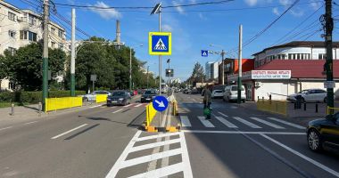 Stire din Social : O nouă trecere de pietoni cu scuar a fost amenajată pe bulevardul Aurel Vlaicu