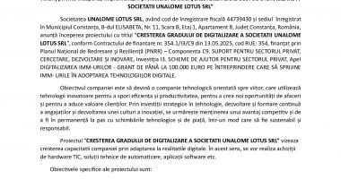 CRESTEREA GRADULUI DE DIGITALIZARE A  SOCIETATII UNALOME LOTUS SRL - 2
