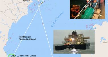 Stire din Economie : Un cargou s-a scufundat în Golful Tonkin. 13 marinari, salvați