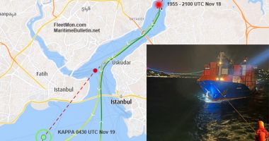 Stire din Actualitate : Un portcontainer a rămas în black-out în Bosfor