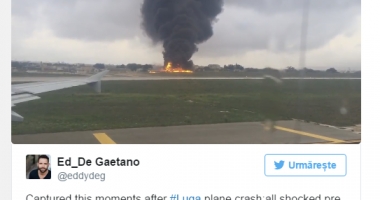 AVION PRĂBUȘIT ÎN MALTA. Niciun supraviețuitor / Imagini video de la fața locului - UPDATE - 2