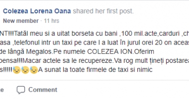 APEL DISPERAT DE LA O CONSTĂNȚEANCĂ! "URGENT! Tatăl meu și-a uitat borseta cu 100 milioane, telefon, acte, într-un taxi" - 2