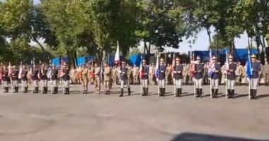 VIDEO. Ceremonial de arborare a drapelelor  la Comandamentul Multinațional de Divizie Sud-Est