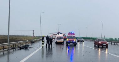 Accident rutier pe Autostrada Soarelui. Intervine elicopterul SMURD - 3