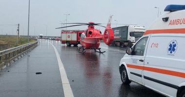 Accident rutier pe Autostrada Soarelui. Intervine elicopterul SMURD - 4