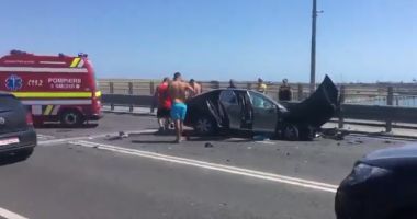 VIDEO. Accident cu patru victime, pe Podul Agigea! Intervine SMURD-ul!