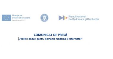 Stire din Anunțuri : „PNRR: Fonduri pentru România modernă și reformată!”