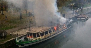 Vaporul emblemă a orașului Timișoara a fost mistuit de flăcări!