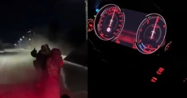 Stire din Actualitate : Mai mulți tineri, la un pas să-și piardă viața, în timp ce se distrau pe o sanie trasă cu 140 km/h de o mașină