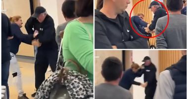Stire din Eveniment : Unde s-a ajuns? Toți se uită gură-cască la o ”bătaie” dintre o femeie și un paznic