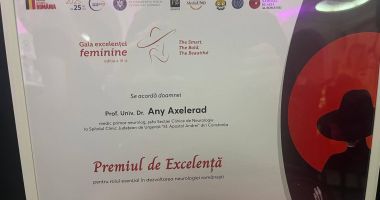 Dr. Any Axelerad, premiată în cadrul Galei Excelenței Feminine de la Palatul Regal din Bucureşti - 2
