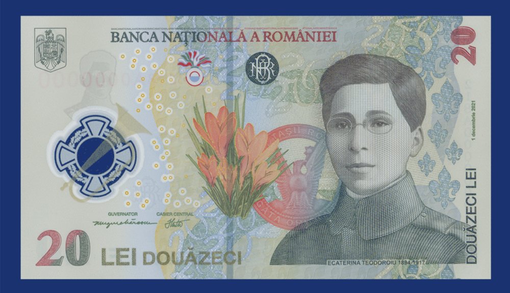 Bancnota de 20 de lei reprezentând-o pe Ecaterina Teodoroiu a intrat în circulaţie - 20delei-1638359907.jpg